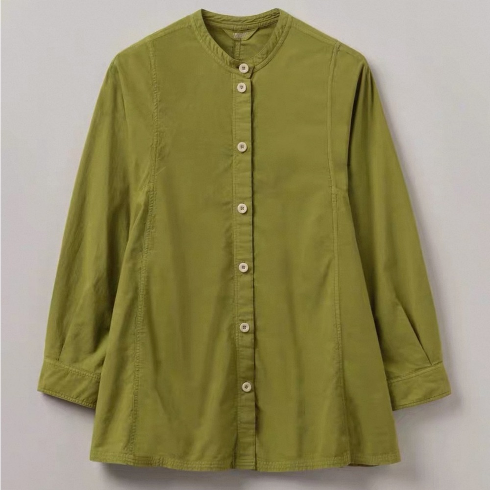 TOAST Olive Green Button-Up Top